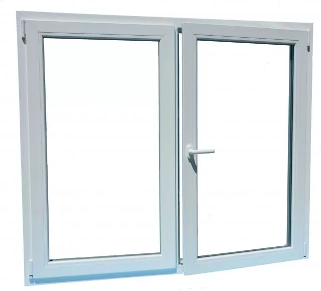 Plastové okno 150x120cm, bílé, otevíravé a sklopné, dvoukřídlé
