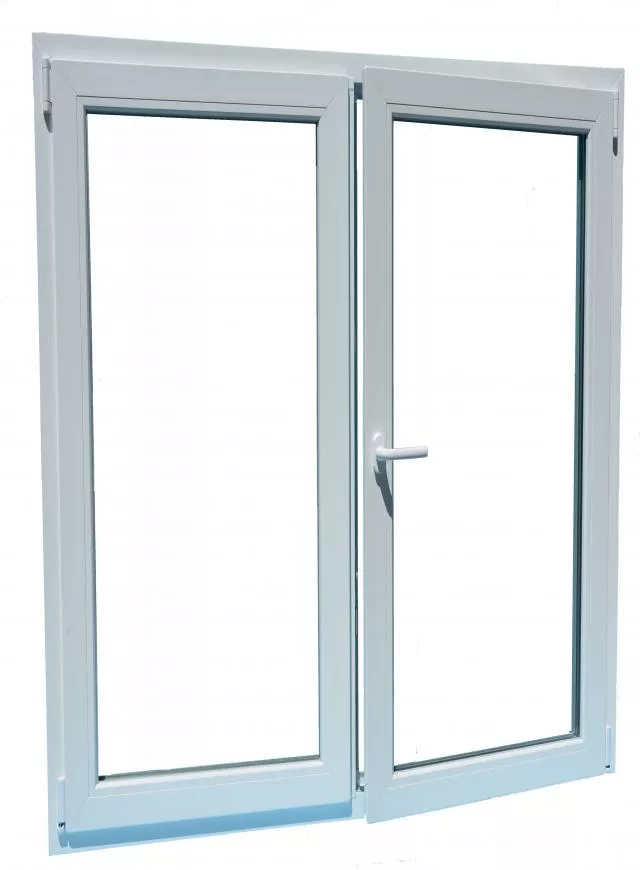 Balkonové dveře 150x210cm, bílé, otevíravé a sklopné, dvoukřídlé