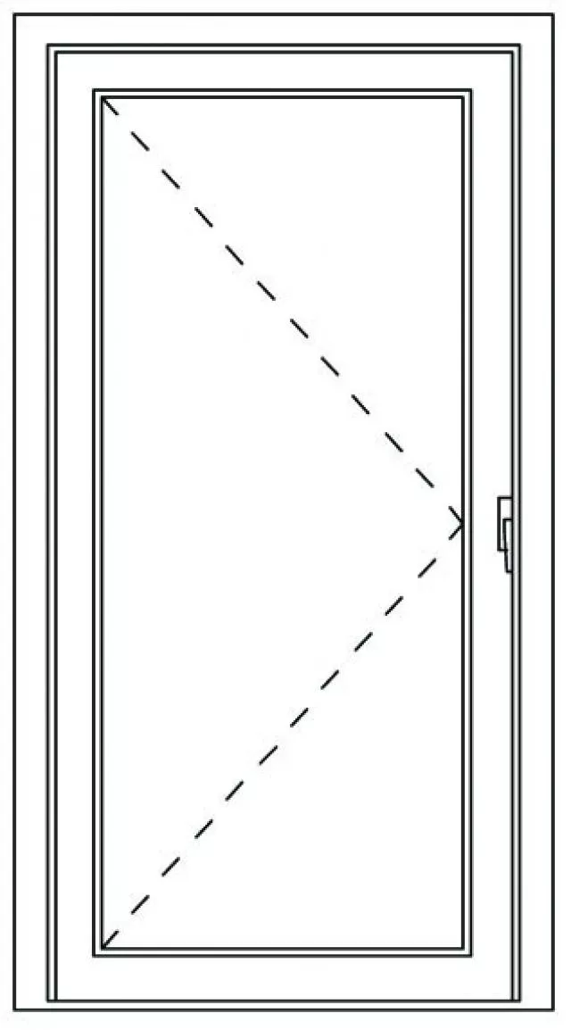Vchodové dveře levé, mahagon, 3 bodová bezpečnostní rozvora - technický nákres