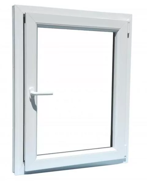 Plastové okno 110x120cm, bílé, otevíravé a sklopné, Pravé