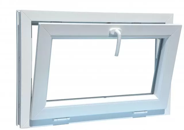 plastové okno 57x47cm, bílé, sklopné